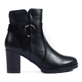 Bottines confortables à talons hauts Shelovet noires