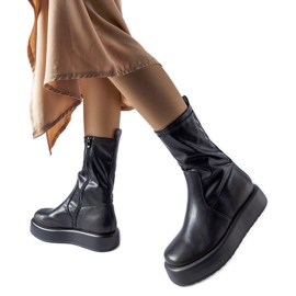Bottines plateforme Shadid noires