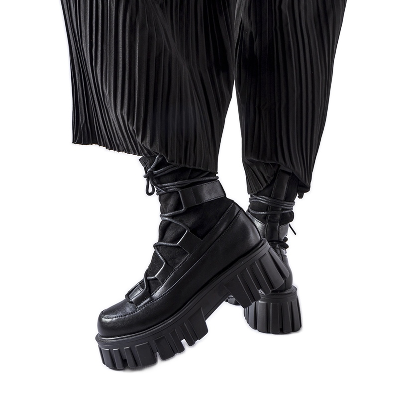 Bottines chaussettes noires avec bande de roulement Colce le noir
