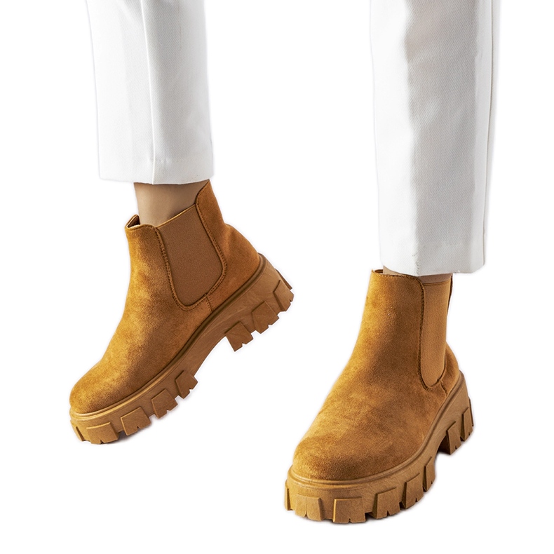 Bottines femme marron clair par Mooca brun Bottines femme marron clair par Mooca brun