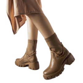 Bottines marron avec tige élastique Naser brun