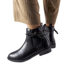 Bottines Chelsea classiques noires avec zircons Adua le noir