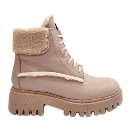 Bottes en cuir pour femmes Beige Lemar Vergo