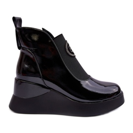 Bottines compensées en cuir S.Barski MR870-22 Noir le noir