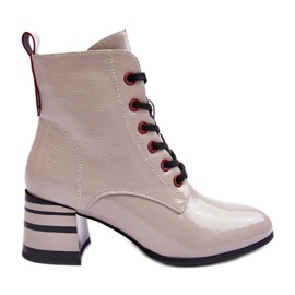 Bottes à talons hauts vernies S.Barski MR870-49 Gris clair Bottes à talons hauts vernies S.Barski MR870-49 Gris clair