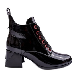 Bottines Basses Lacées Vernies S.Barski MR870-66 Noir