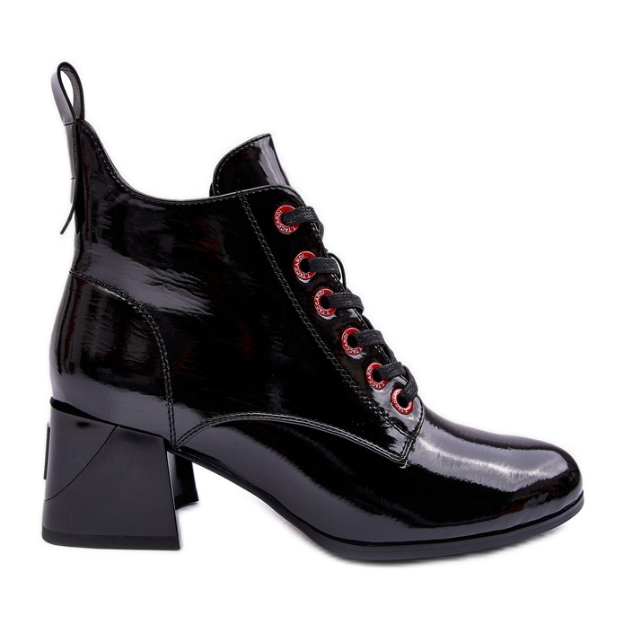 Bottines Basses Lacées Vernies S.Barski MR870-66 Noir le noir Bottines Basses Lacées Vernies S.Barski MR870-66 Noir le noir