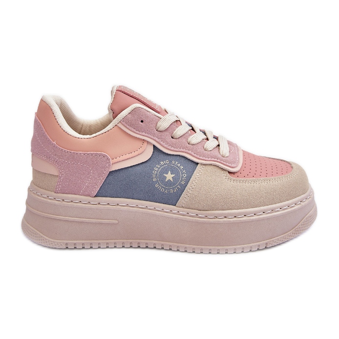 Chaussures de sport pour femmes Big Star MM274233 rose et beige