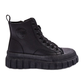 Baskets isolées en cuir avec fermeture éclair Big Star MM274625 Noir le noir