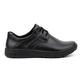 KOMODO Chaussures en cuir pour hommes Casual 923K noir