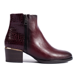 Bottines à talons hauts bordeaux de Vinceza rouge