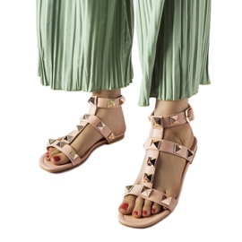 Inna Sandales roses avec clous Ignazio