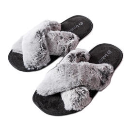 Chaussons gris avec fourrure de Domenica Chaussons gris avec fourrure de Domenica