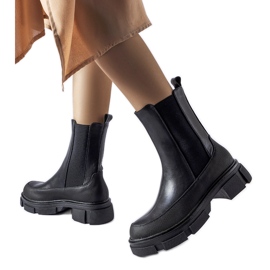 Bottines noires à tige élastique par Faisal le noir