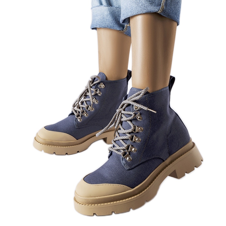 Bottines en jean femme Alicudi bleu