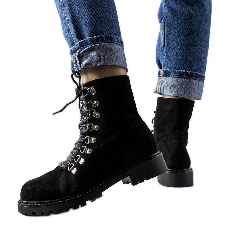 Bottines Hayed en éco-daim noir le noir