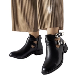 Ideal Shoes Bottines ouvertes noires Y8157 Noir