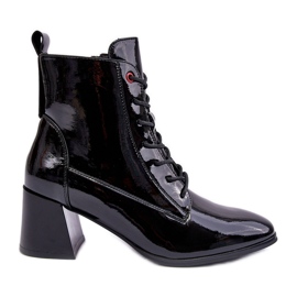 Vinceza Bottines à talons hauts Basciano noires vernies
