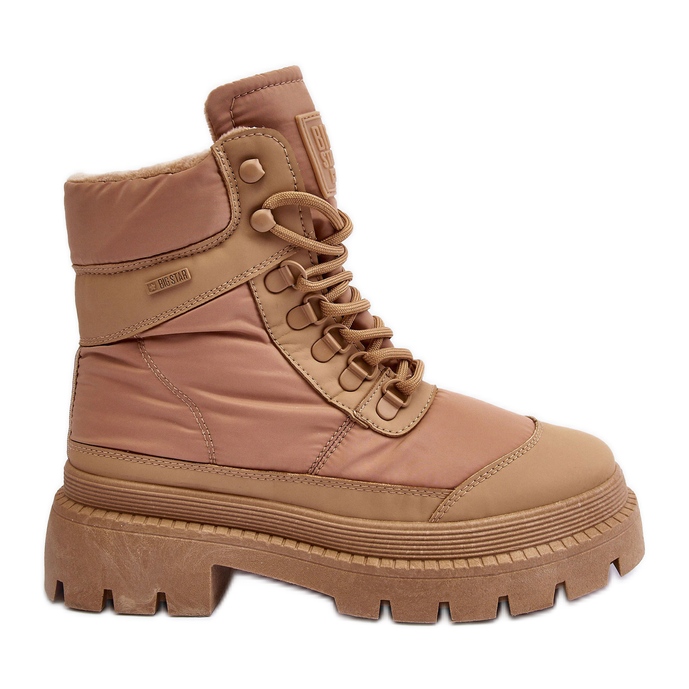 Bottines isolées Trappers pour femmes sur plateforme et talon plat Big Star MM274340 Beige