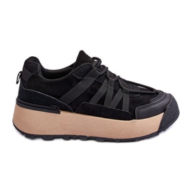 PS1 Chaussures de sport en daim pour femmes sur la plateforme noir Rohan