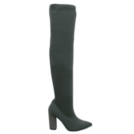 Mousquetaires élastiques à talons hauts par Veronica Green vert