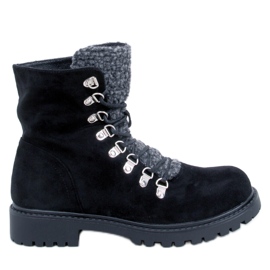 Leggs Bottines à lacets noires