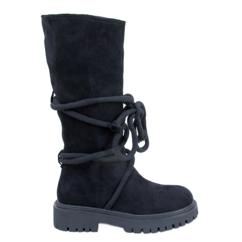 Boots en daim avec cordon Spicer Black le noir