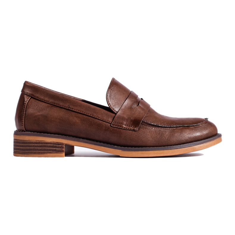 Mocassins femme à petit talon Shelovet marron brun
