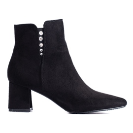 Bottines femme en daim noir Shelovet le noir