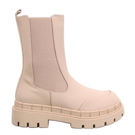 Bottines Chelsea hautes Faime Beige