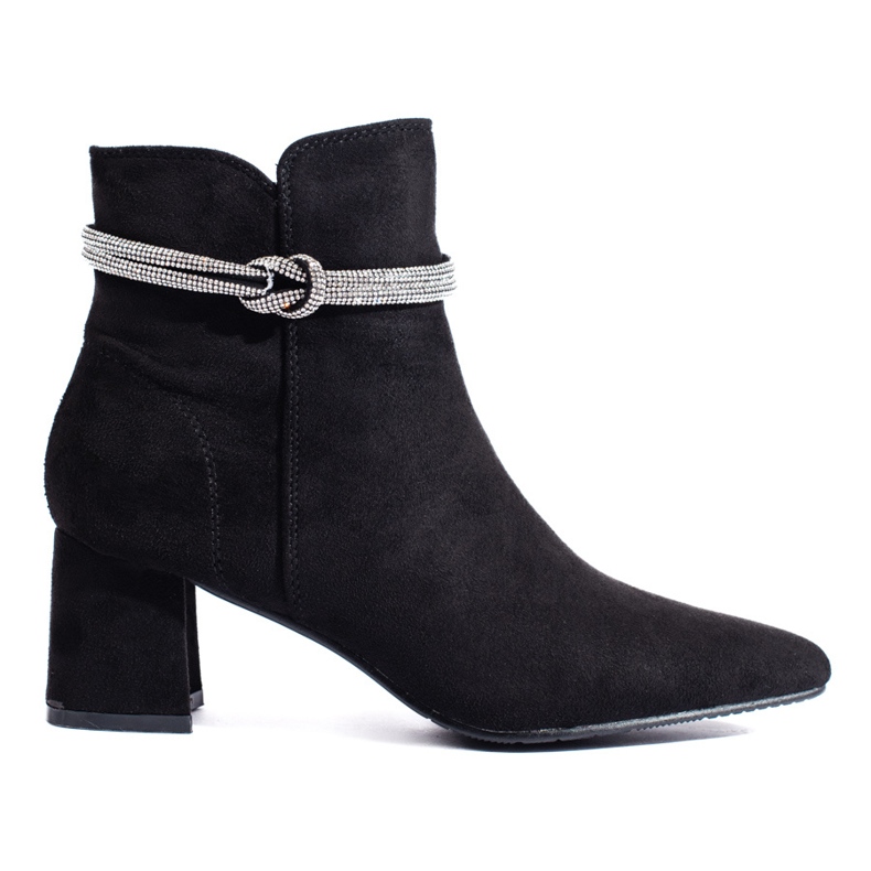 Bottines femme classiques en daim noir Shelovet le noir