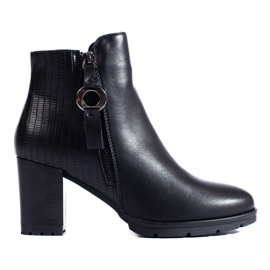 Bottines noires pour femmes en éco-cuir Shelovet