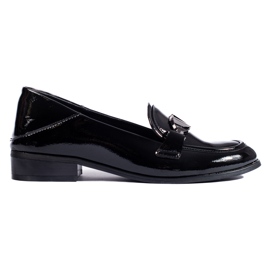 Shelovet Lords femme en cuir verni noir