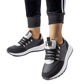 Baskets noires avec décoration Frum argentée