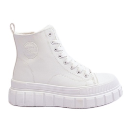 Baskets isolées en cuir avec fermeture éclair Big Star MM274624 Blanc