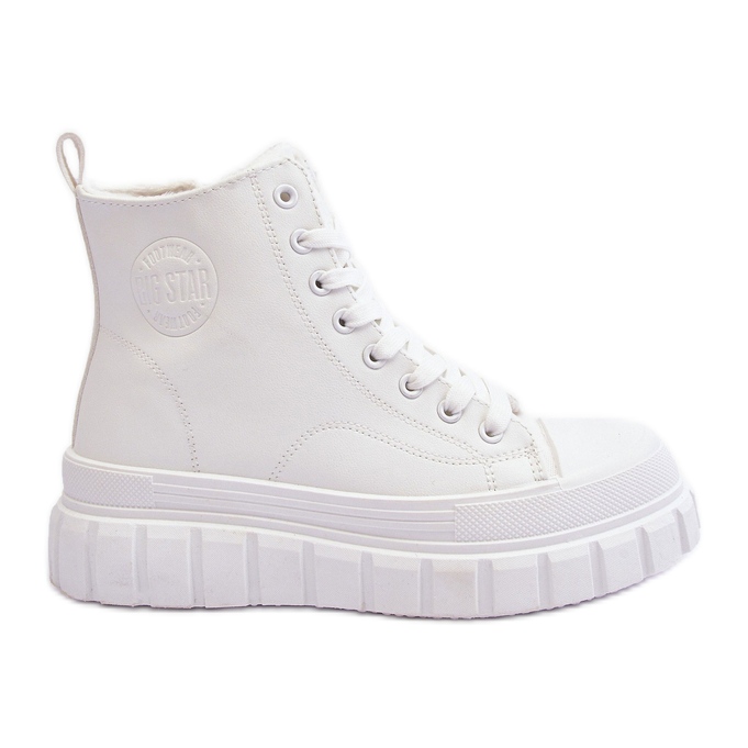 Baskets isolées en cuir avec fermeture éclair Big Star MM274624 Blanc blanche Baskets isolées en cuir avec fermeture éclair Big Star MM274624 Blanc blanche