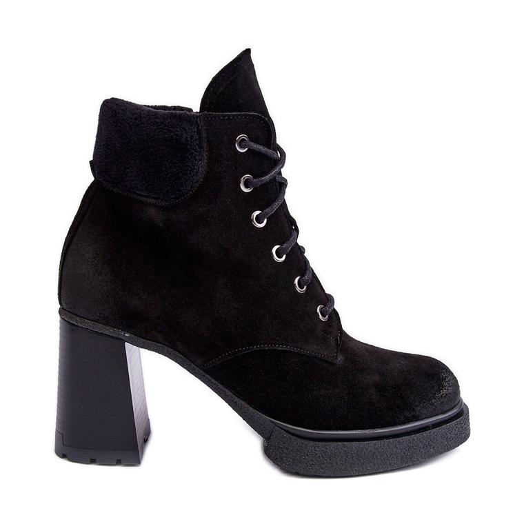 Bottines à lacets en daim Lemar Flomes noires le noir