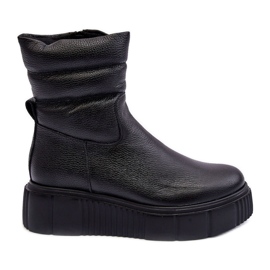 Lemar Suam Bottes à plateforme en cuir pour femme Noir le noir