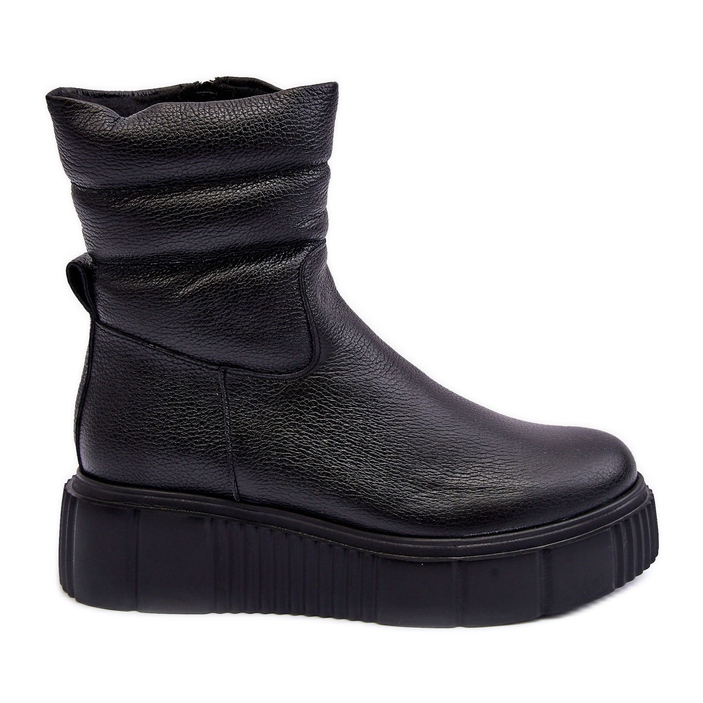 Lemar Suam Bottes à plateforme en cuir pour femme Noir le noir