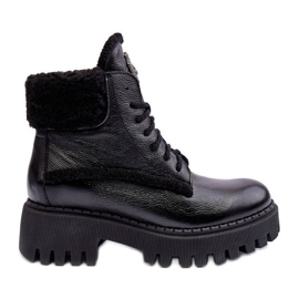 Bottines En Cuir Femme Noir Lemar Vergo le noir