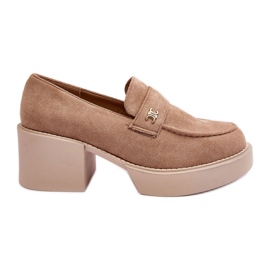 Chaussures à talons hauts en daim pour femmes, beige Afnira