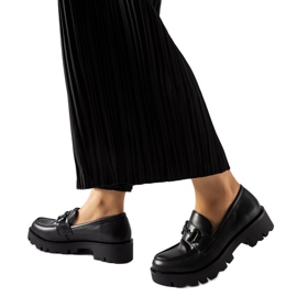 Inna Chaussures noires avec semelle intérieure en cuir par Fauna le noir Inna Chaussures noires avec semelle intérieure en cuir par Fauna le noir