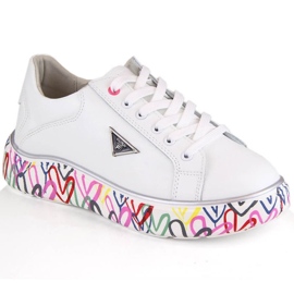 Chaussures en cuir sur plateforme colorée Filippo W PAW462B, blanc blanche
