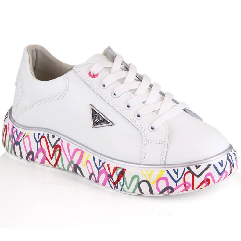 Chaussures en cuir sur plateforme colorée Filippo W PAW462B, blanc