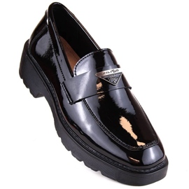 Filippo W PAW463 chaussures à enfiler en cuir verni noir
