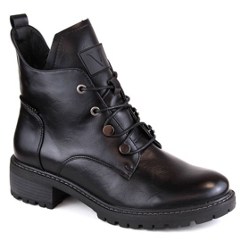 Bottines isolées à lacets et zippées Vinceza W JAN239 noir le noir