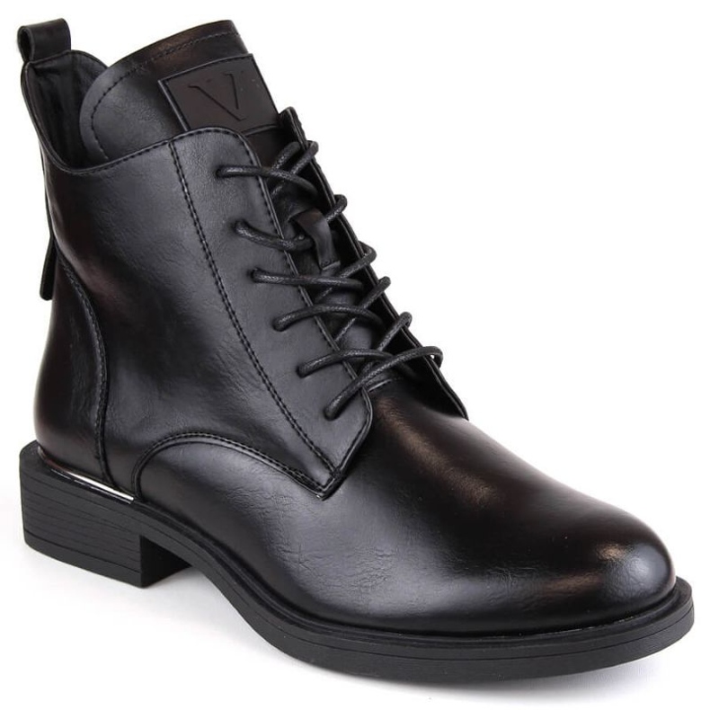 Bottines isolées à talons plats Vinceza W JAN241, noir le noir