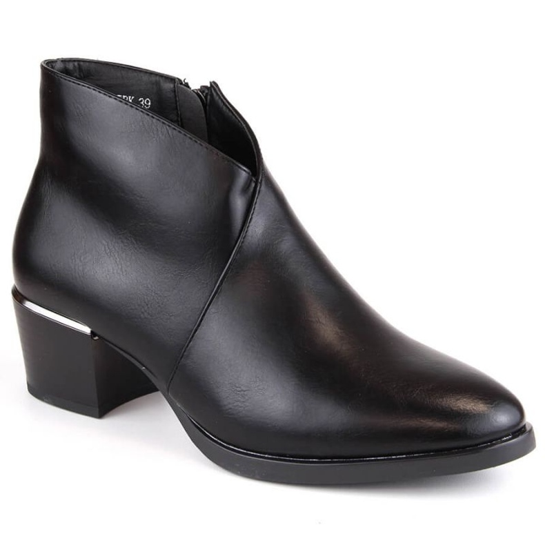 Bottes cowboy isolées à talons hauts Vinceza W JAN244, noir le noir