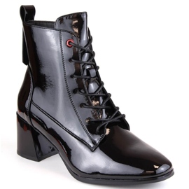 Bottines à talons hauts vernies isolées Vinceza W JAN248, noir le noir