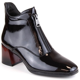 Bottines vernies à talons hauts avec fermeture éclair, isolées Vinceza W JAN249, noir le noir